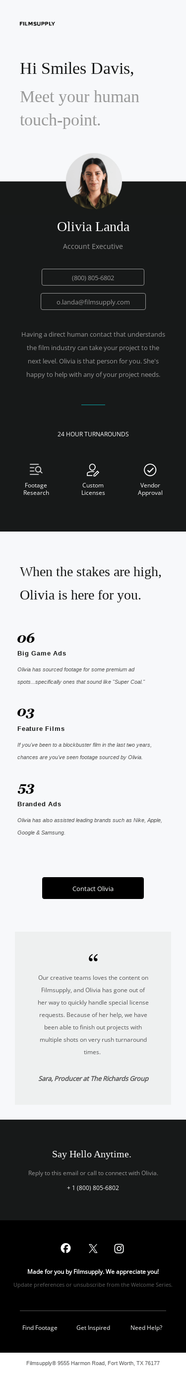 Smiles Davis, Meet Olivia