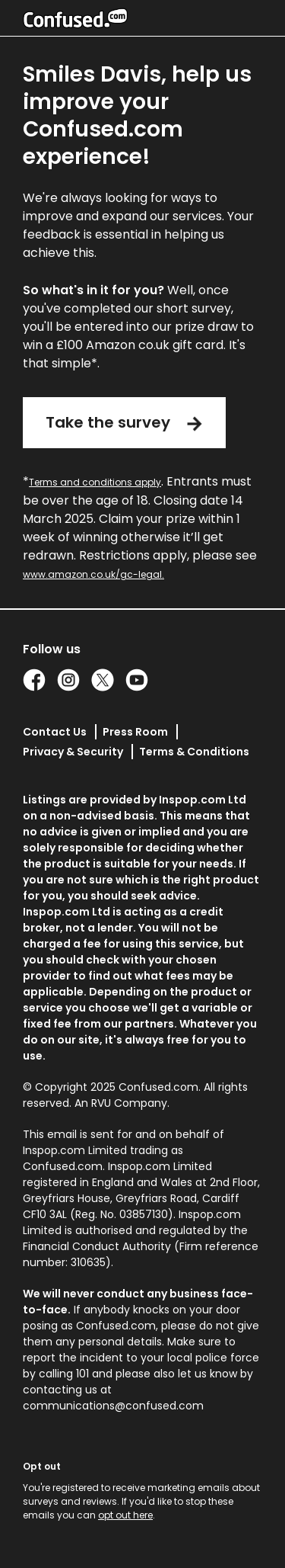 Smiles Davis, 📣 tell us what you think and win £100!* 🤑