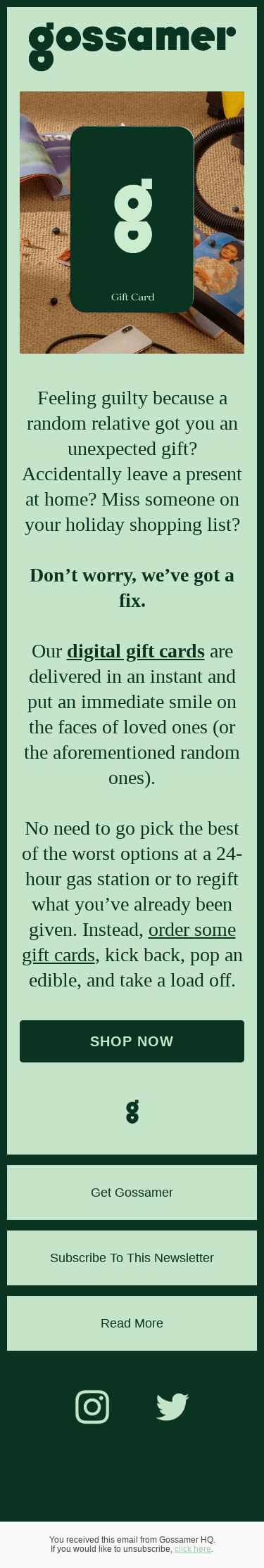 So you forgot some gifts