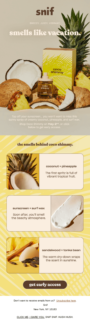 Soak in the smells of Coco Shimmy.