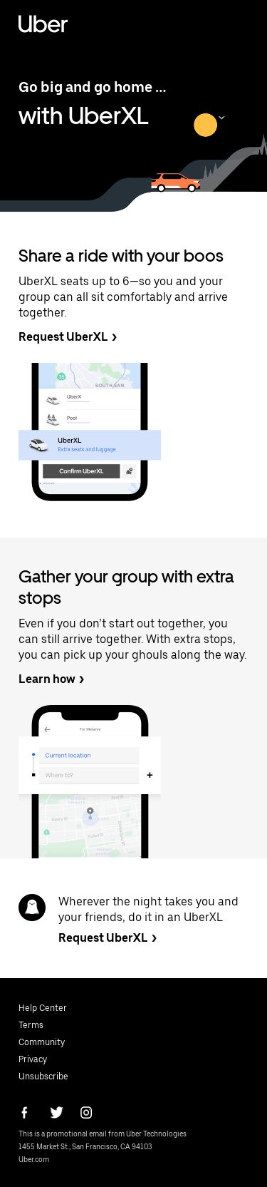 Start the night big with UberXL 👻