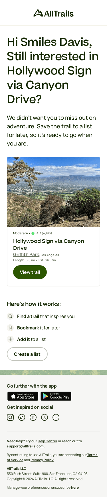 Still interested in Hollywood Sign via Canyon Drive?