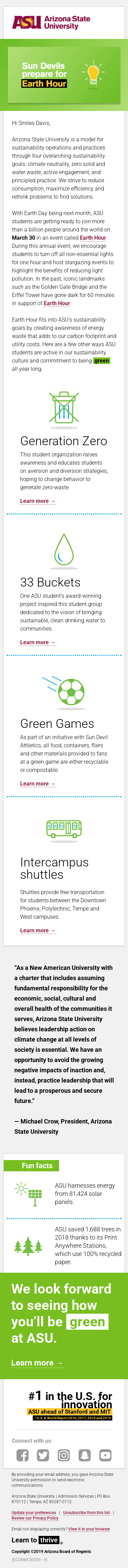 Sun Devils prepare for Earth Hour