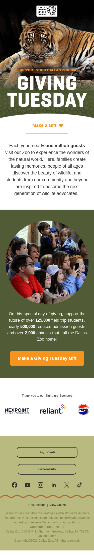 Support Wildlife This Giving Tuesday 🐅🧡