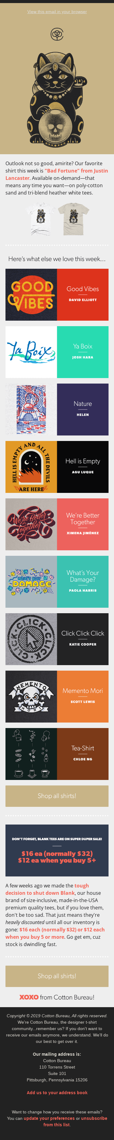 T-Shirt Tuesday from Cotton Bureau!