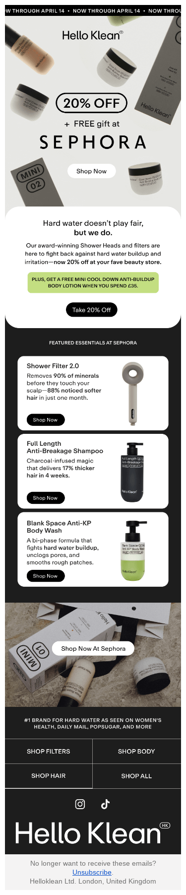 Take 20% off at Sephora when you shop now.