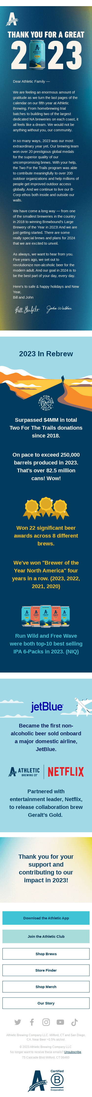 Thank you for a great 2023 Athletic Family!