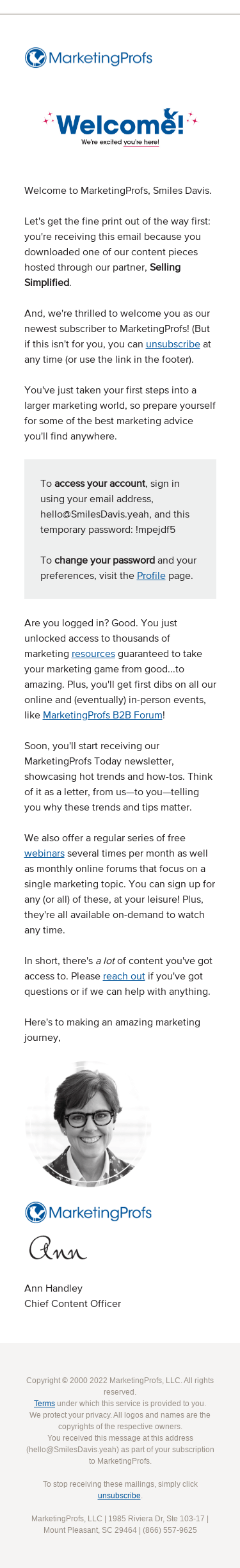 Thanks for downloading the guide! Welcome to MarketingProfs.