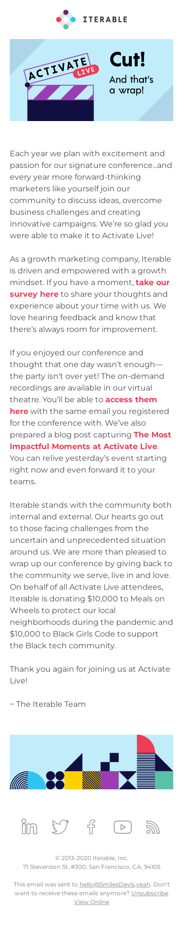 Thanks for joining us at Activate Live!