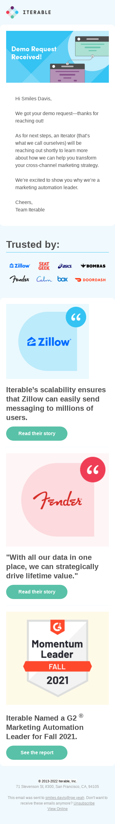 Thanks for requesting a demo!