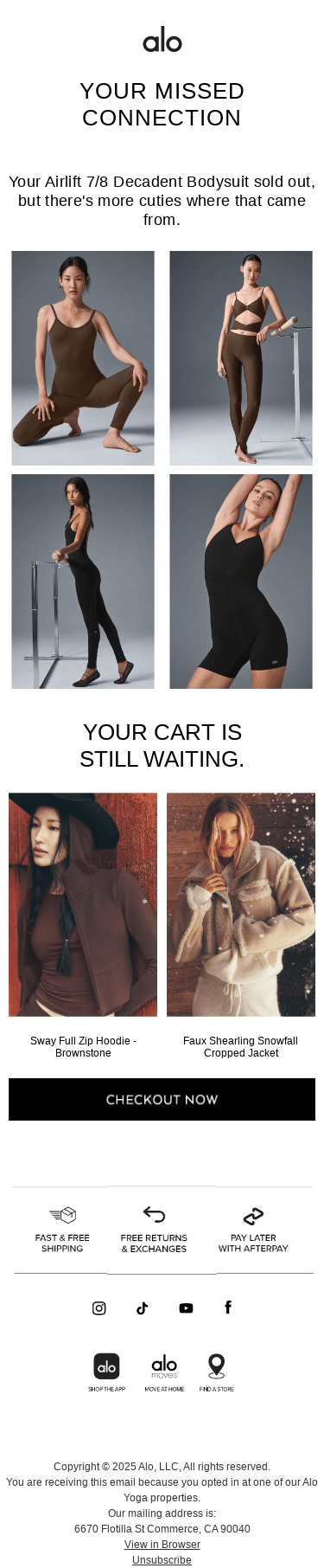 The Airlift 7/8 Decadent Bodysuit  in your cart sold out