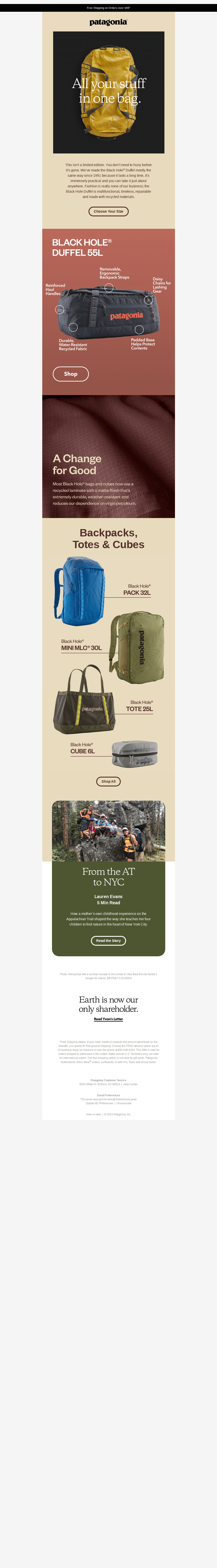 The Black Hole Duffel