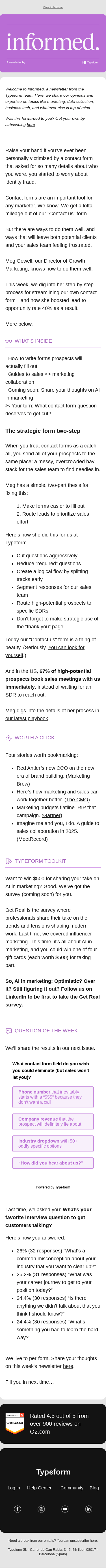 the “Contact Us” form that lands a 67% booking rate