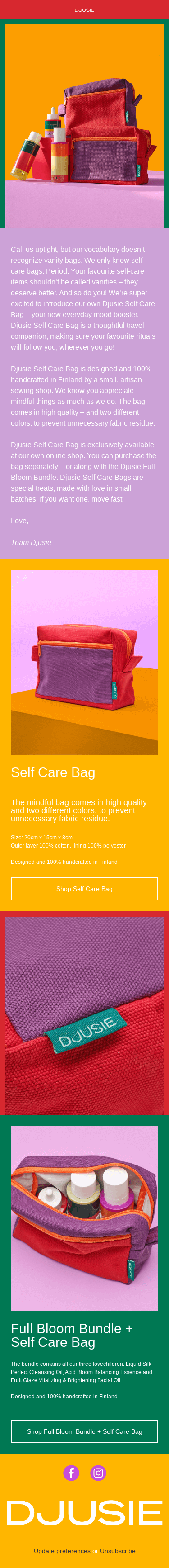 The first Djusie Self Care Bags are here!