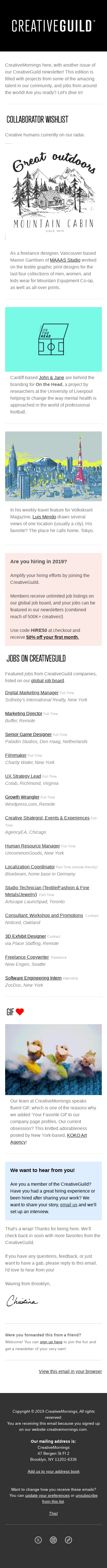 The latest projects, jobs, and more on CreativeGuild! 🔥