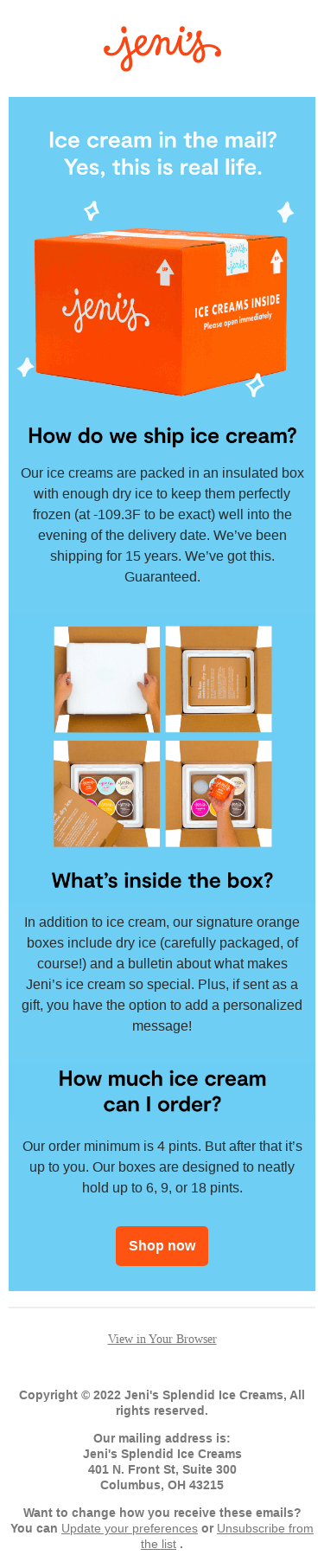 The magic of sending ice cream in the mail