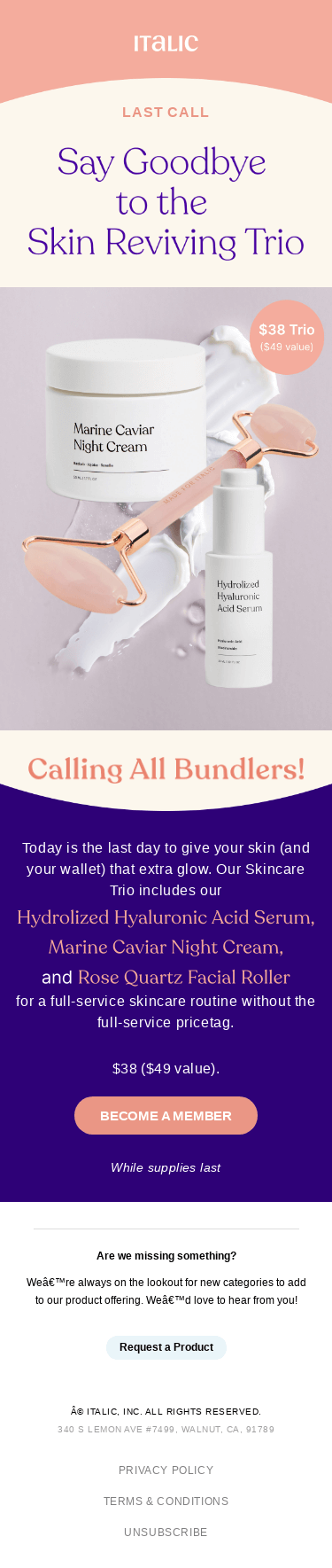 The Skin Reviving Trio Leaves Today