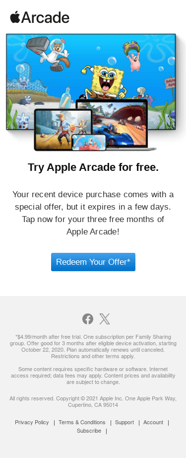 There's still time to redeem your Apple Arcade offer!