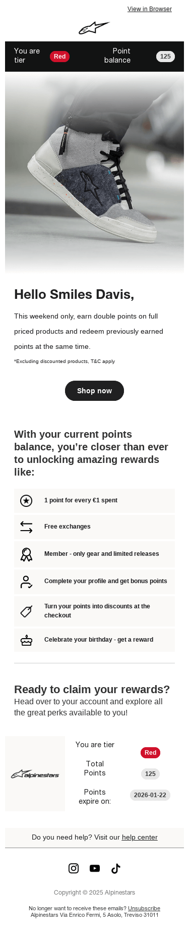 This weekend only, double points on all purchases*💰