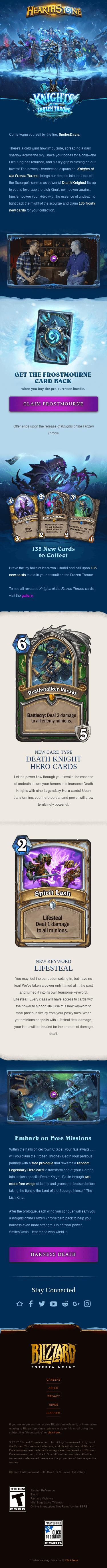 Throw some more logs on the fire, SmilesDavis – The Lich King comes to Hearthstone!