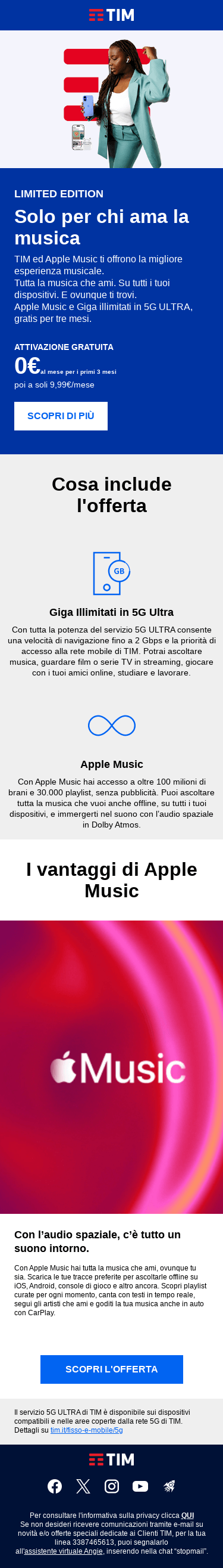 TIM ed Apple Music per chi ama la musica