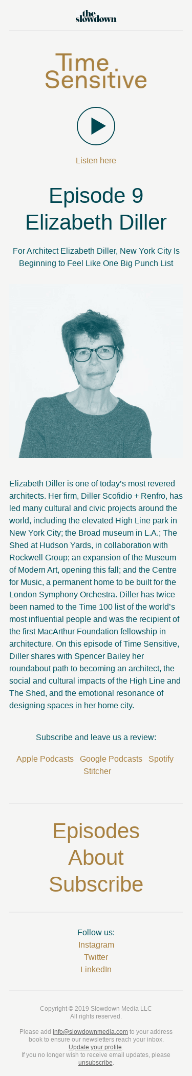 Time Sensitive Podcast Ep. 9: Elizabeth Diller