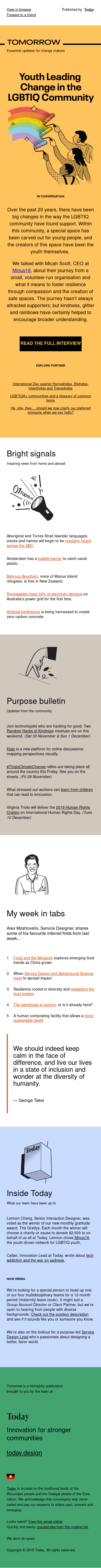 Tomorrow #11 – Youth leading change in the LGBTIQ community