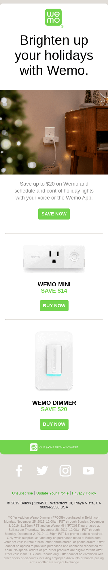 Turn on Holiday Magic with Wemo Savings