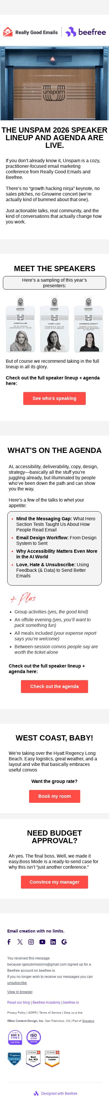 The Unspam 2026 agenda is live