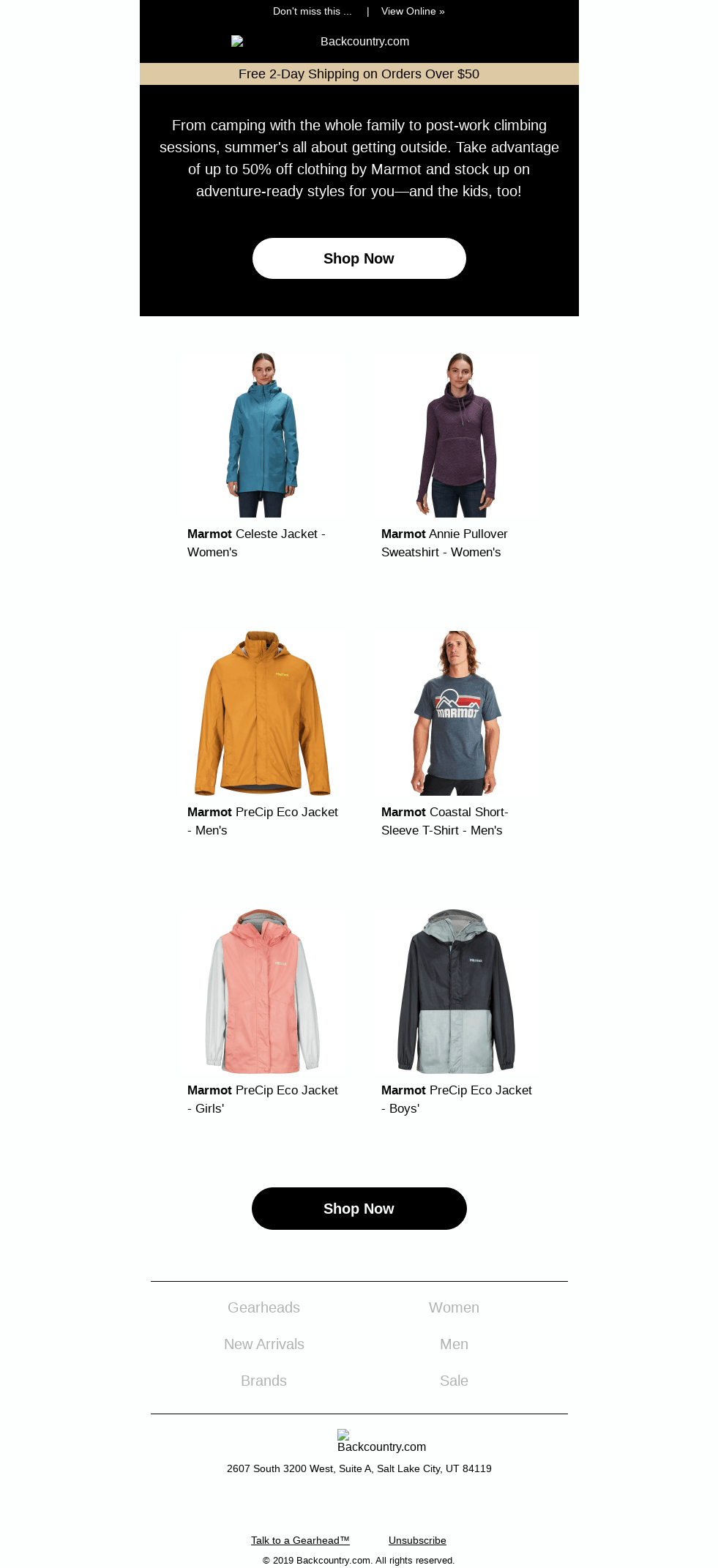Up to 50% off Clothing by Marmot
