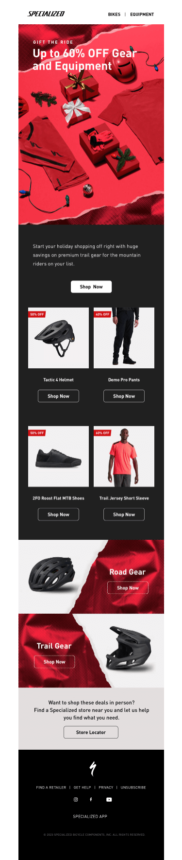 Up to 60% OFF Equipment and Gear is Live