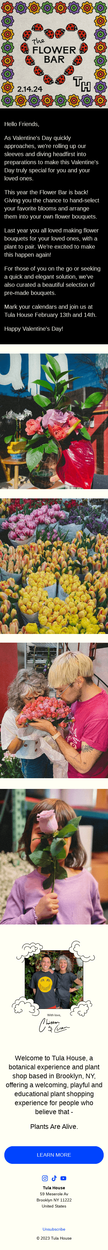 💐 Valentine's Day Flower Bar at Tula House 🌹