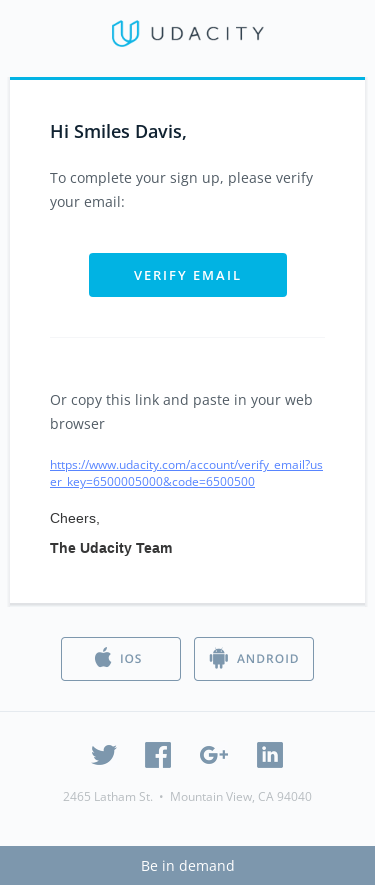 Verify Your Email on Udacity