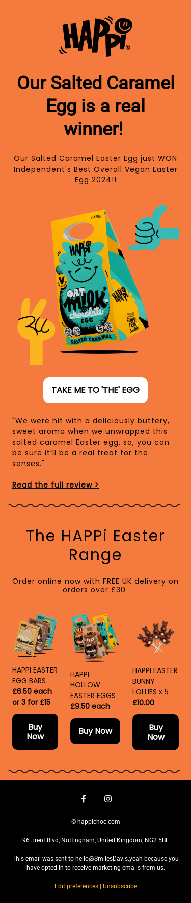 Voted Best Vegan Easter Egg 2024 🏆