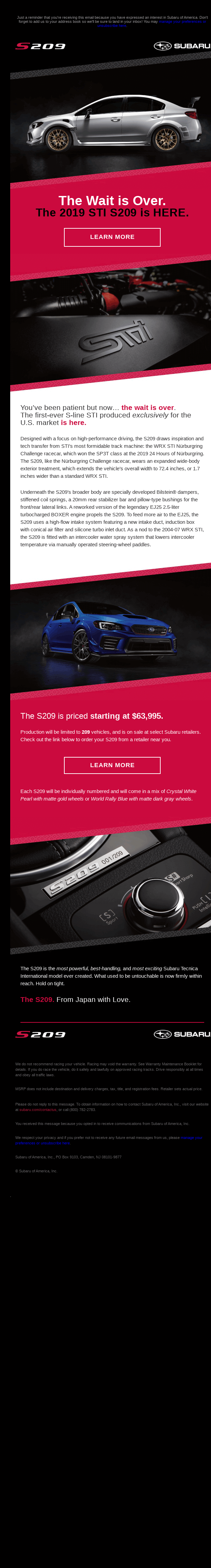 Wait... how many S209 are being made?