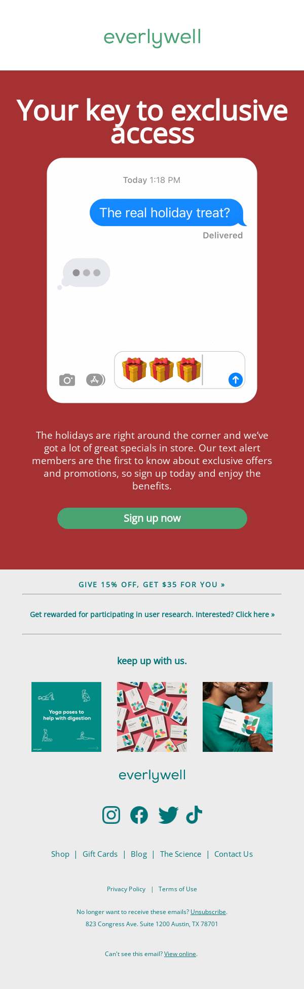 Want first dibs on exclusive sales and offers?