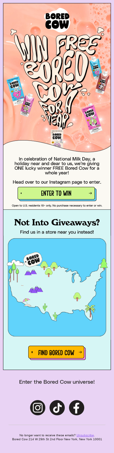 Want to win a free YEAR of milk?