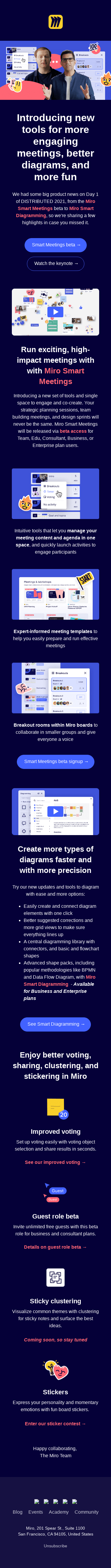 Watch Now: Miro Product Keynote & Smart Meetings Beta Sign-up⚡