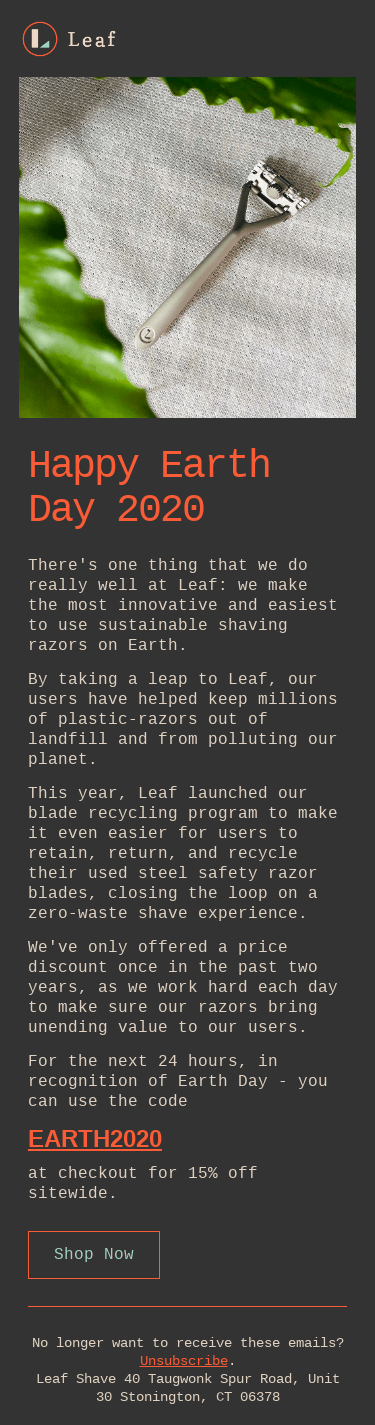 We never do this, but happy Earth Day