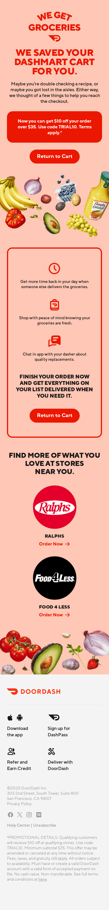 We saved this DashMart cart for you.