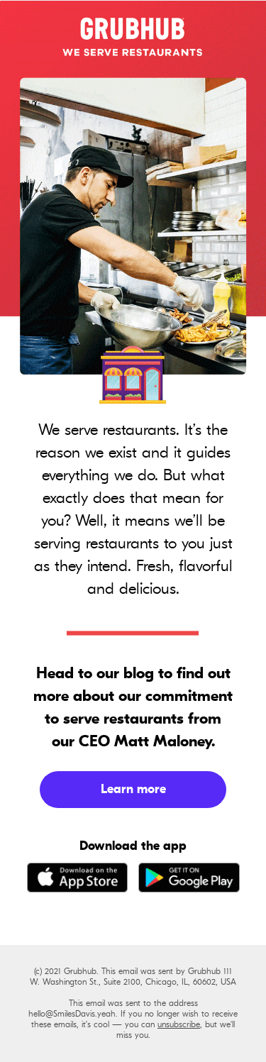 We serve restaurants all day, every day!