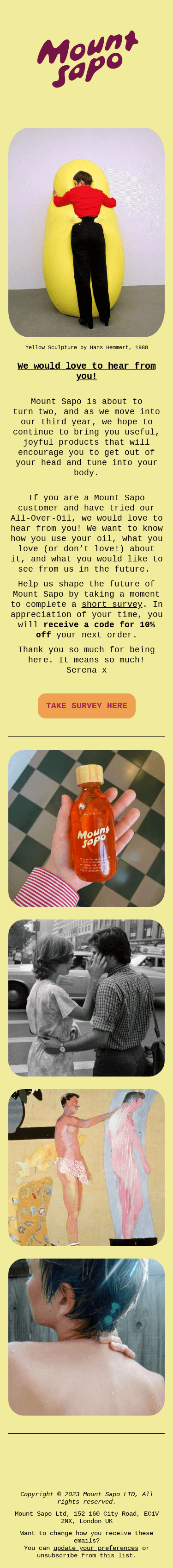 We would love to hear from you!