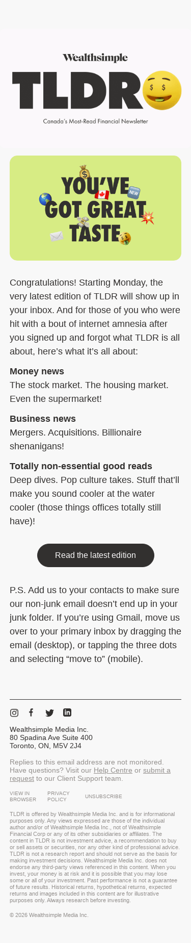 You’re signed up for TLDR ✅