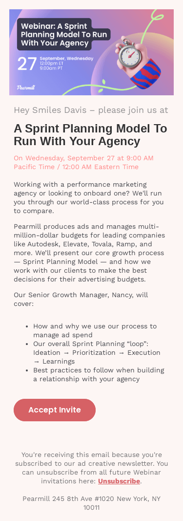 Webinar Invitation: A Sprint Planning Model To Run With Your Agency