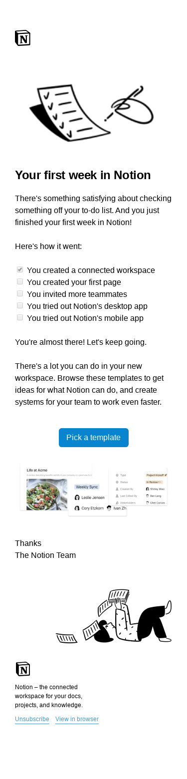 Week 1 in Notion ✔️