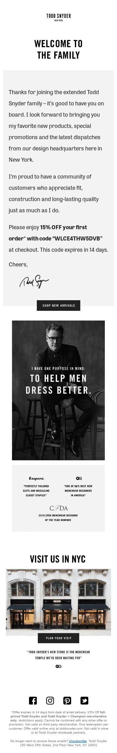 Welcome. Take 15% Off Your First Order.