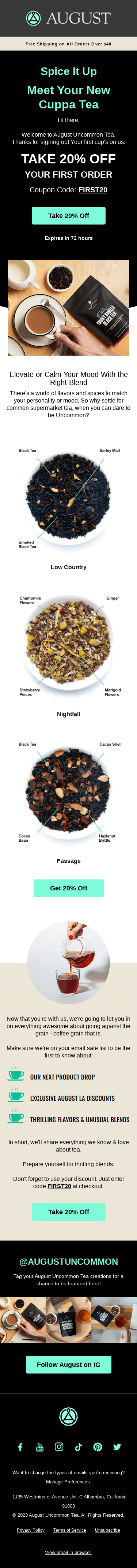 Welcome to August Uncommon Tea