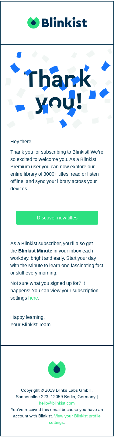 Welcome to Blinkist!