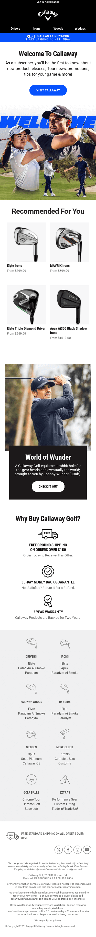 Welcome To Callaway Golf