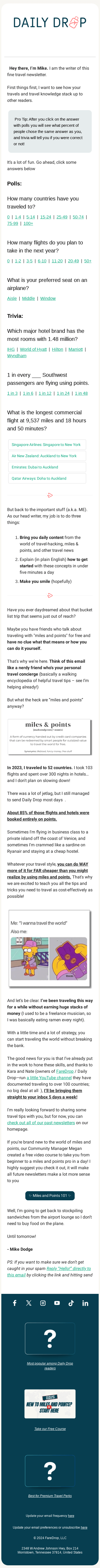 ✈️ Welcome to Daily Drop, the best travel newsletter on earth